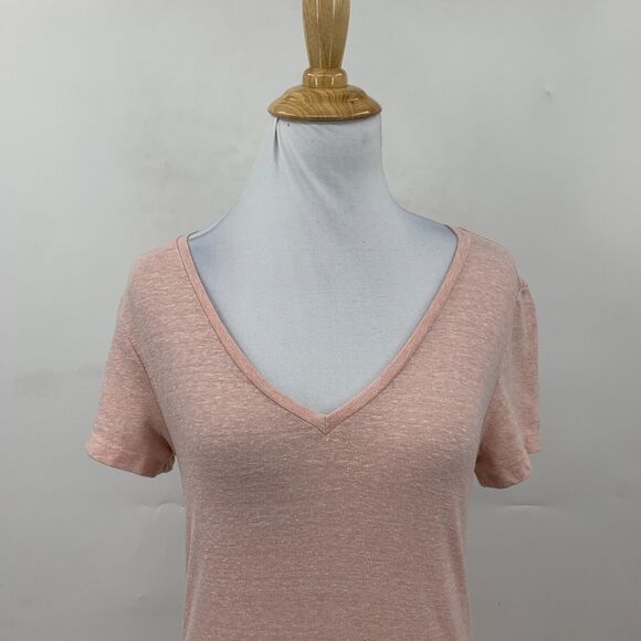 Marine Layer V Neck Tee Womens XS Extra Small Bellini Short Sleeve Lightweight - Picture 3 of 10